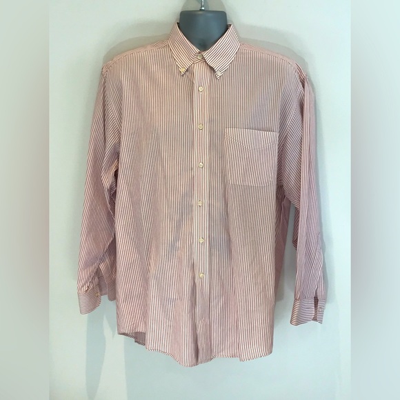 Brooks Brothers Button down relaxed fit cotton Shirt Mens 16-4 medium striped - Picture 1 of 6